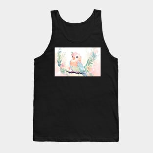 Whimsical and Cute Watercolor Bird Tank Top